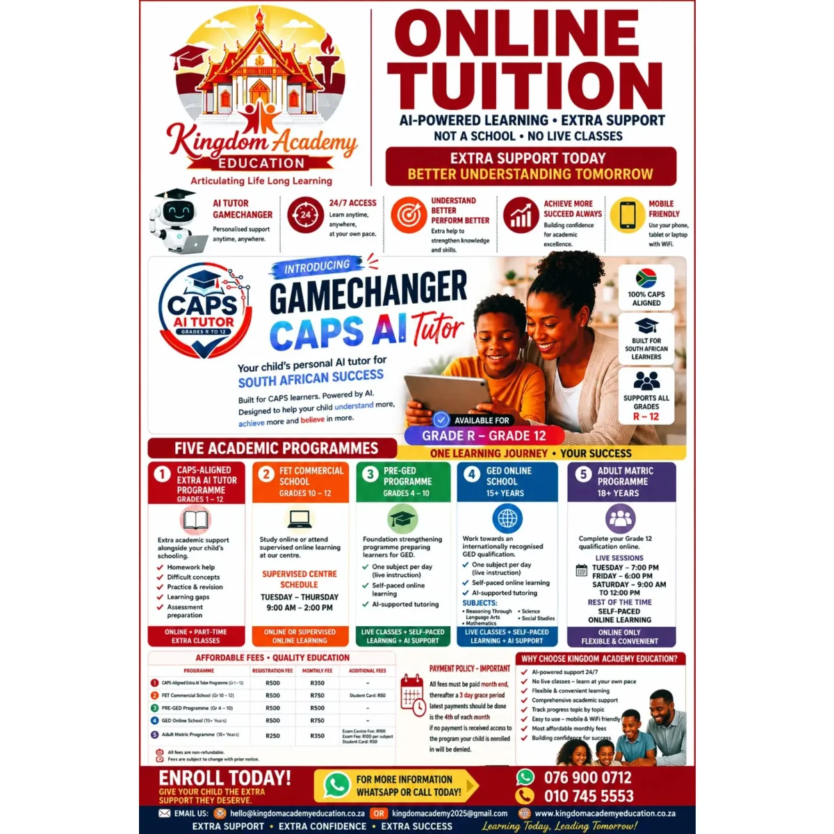 Online Tutor Extra Classes GR 1 to 12